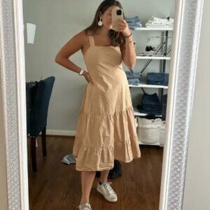 New With Tags Tan Button Tiered Madewell dress